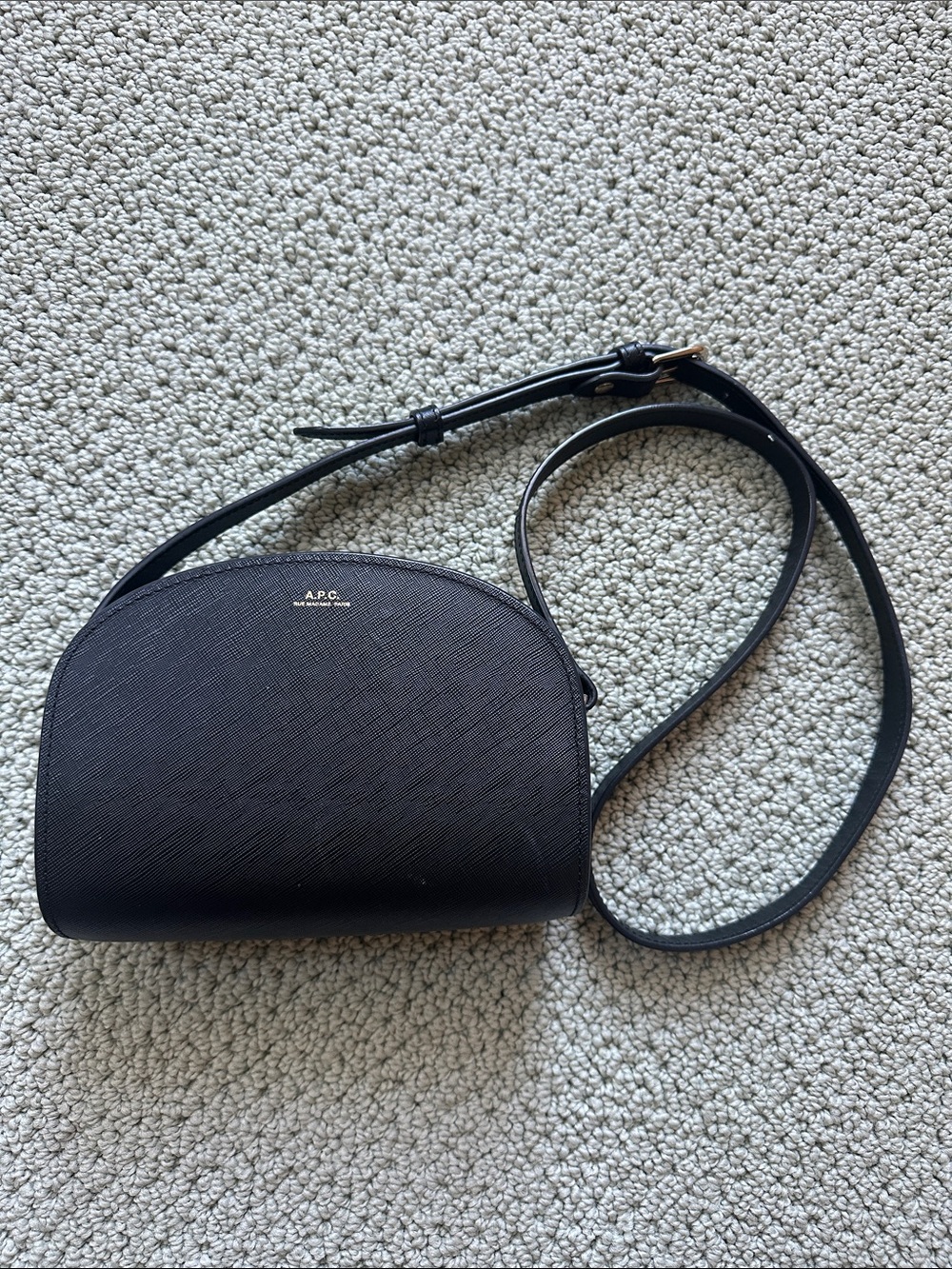 APC mini Demi lune black saffiano